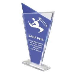 TROFEO METACRILATO AZUL